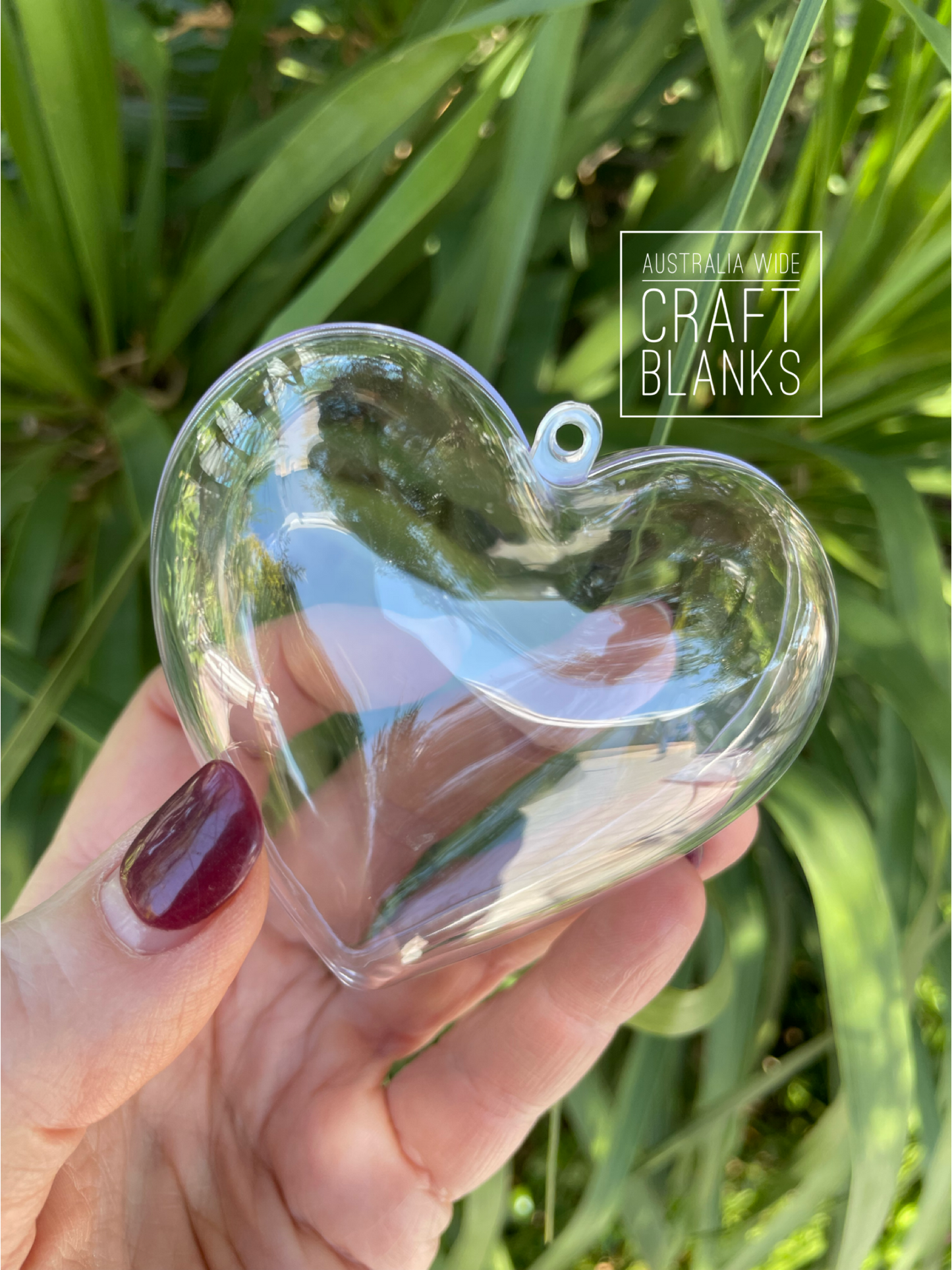 Clear Heart Split Baubles - PACK 5