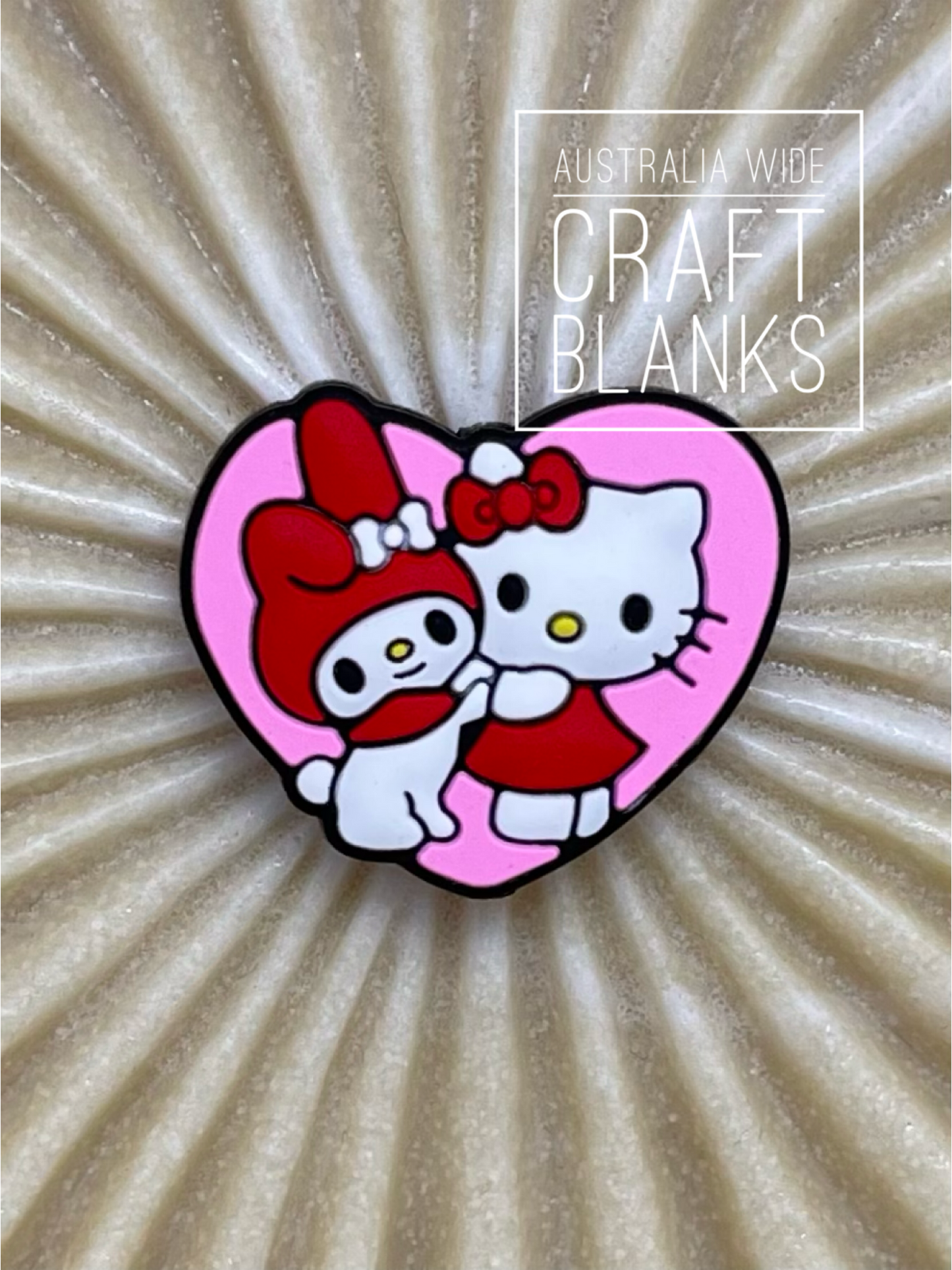 Kitty Heart - Silicone Bead - #29