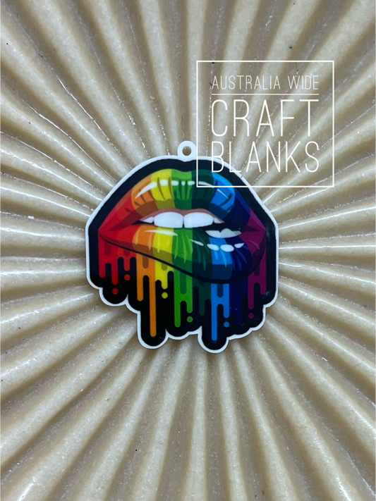 Rainbow Lips - Planar Flatback #13