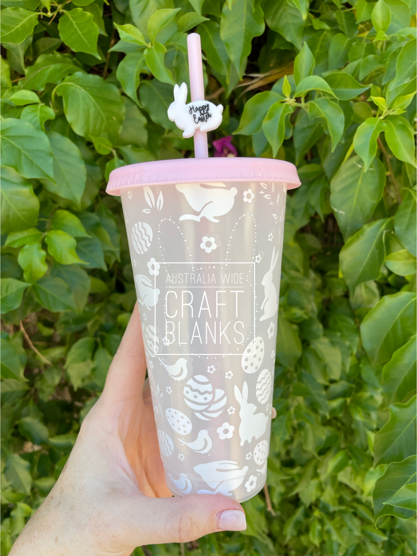 Bunny Colour Change Cup with straw charm