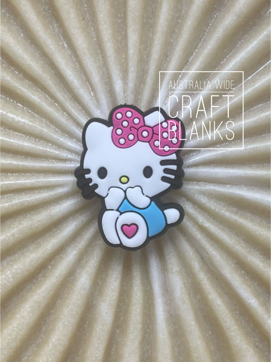 Kitty Heart & Bow - Silicone Bead - #156