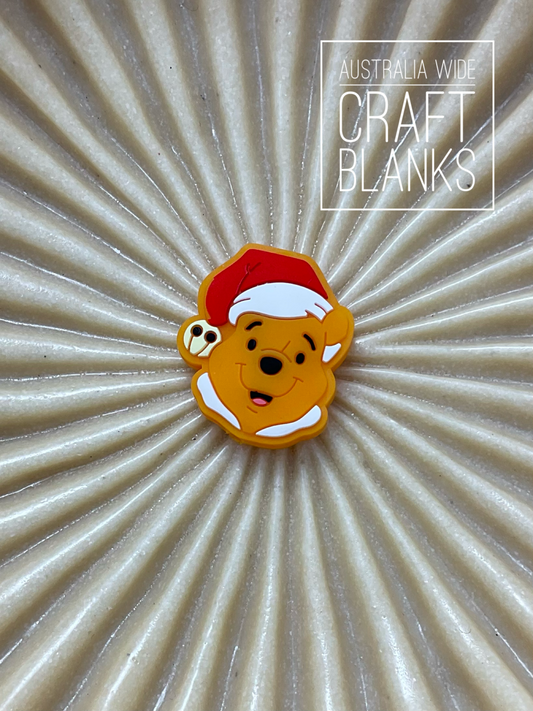 Pooh Bear Santa - Silicone Bead - #20