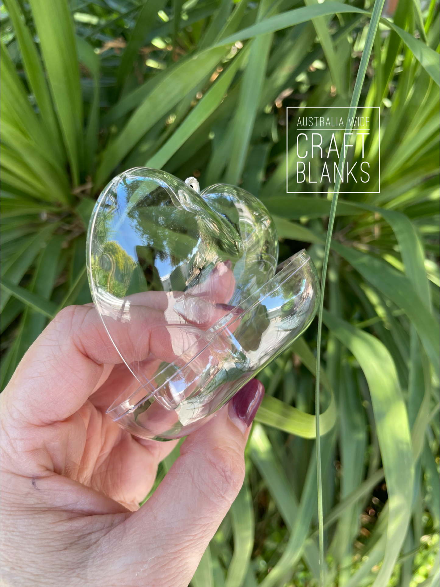 Clear Heart Split Baubles - PACK 5