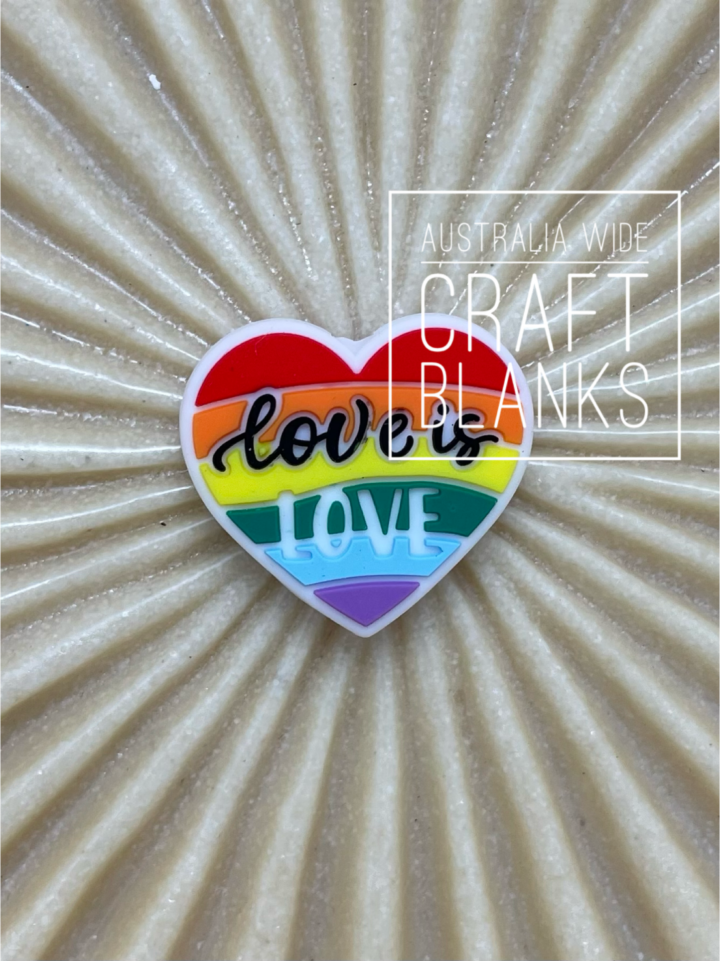 Love is Love Heart - Silicone Bead - #19