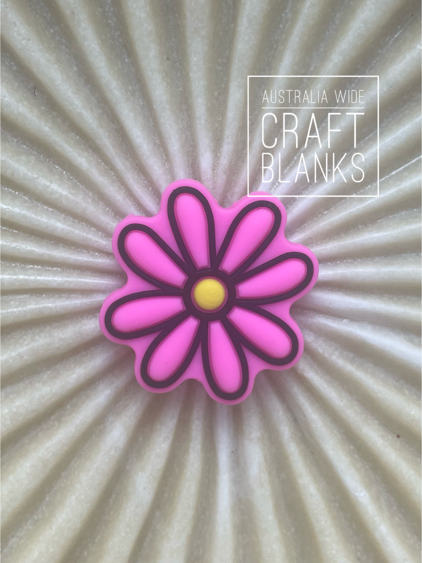 Pink Daisy - Silicone Bead - #109