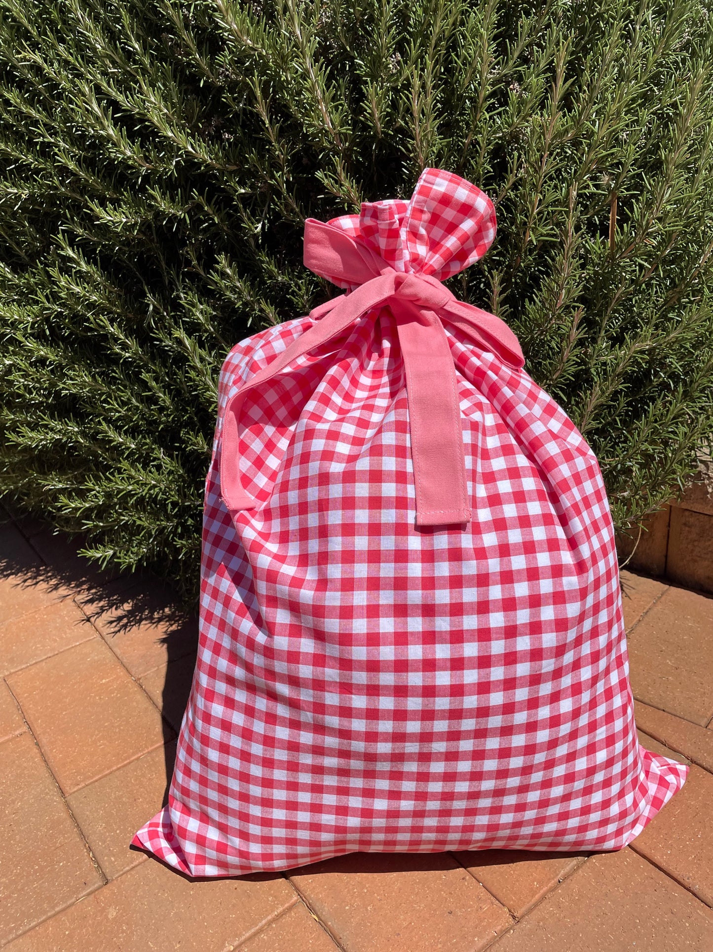 Gingham Santa Sack