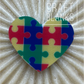 Autism Heart - Silicone Bead - #2