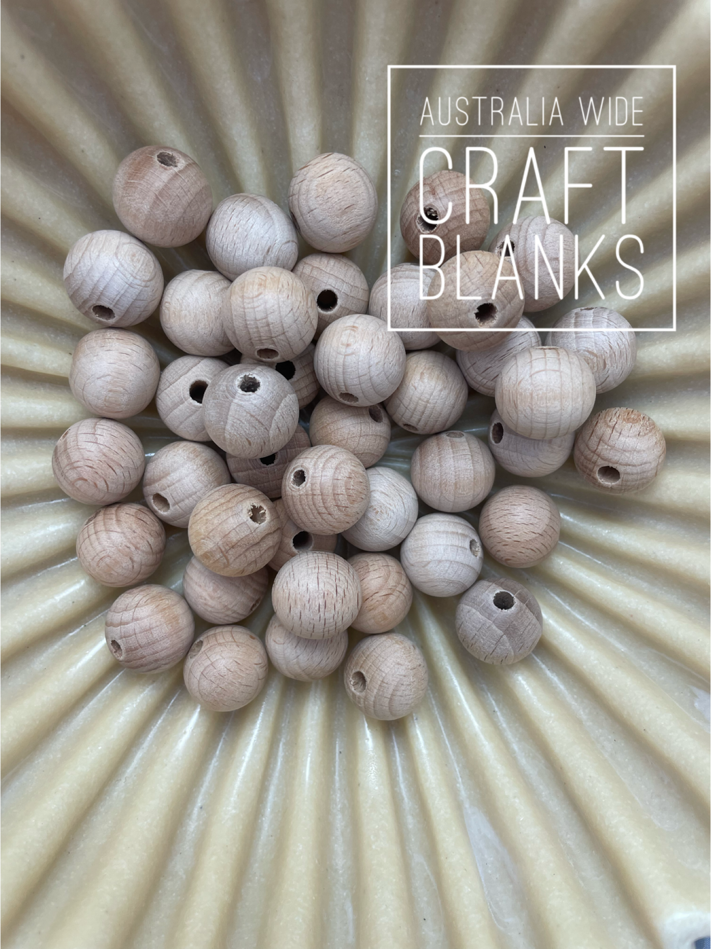 18mm Round Bead - Beech