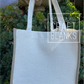 Linen Tote w/burlap trim