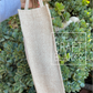 Burlap Tote w/print panel - Medium